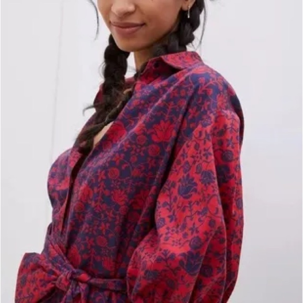 Sachin + Babi for Anthropologie Asymmetrical Red & Blue Dress - Size L (NWT) - Picture 3 of 10